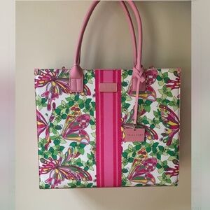 NWT Pink and Green Festival Floral Trina Turk Tote Bag